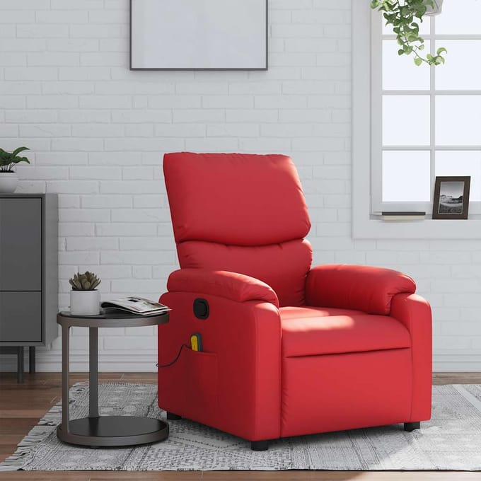 vidaXL - Massagestoel - verstelbaar - kunstleer - rood