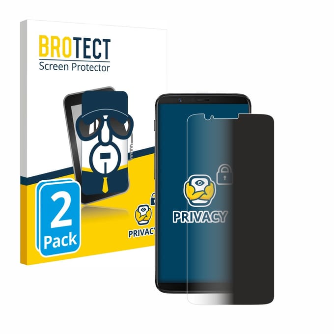 BROTECT - privacy screenprotector voor OnePlus 5T - Folie Beschermfolie Blauwlichtfilter 2 Stuks