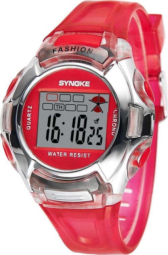Synoke horloge 38 mm rood I-deLuxe verpakking