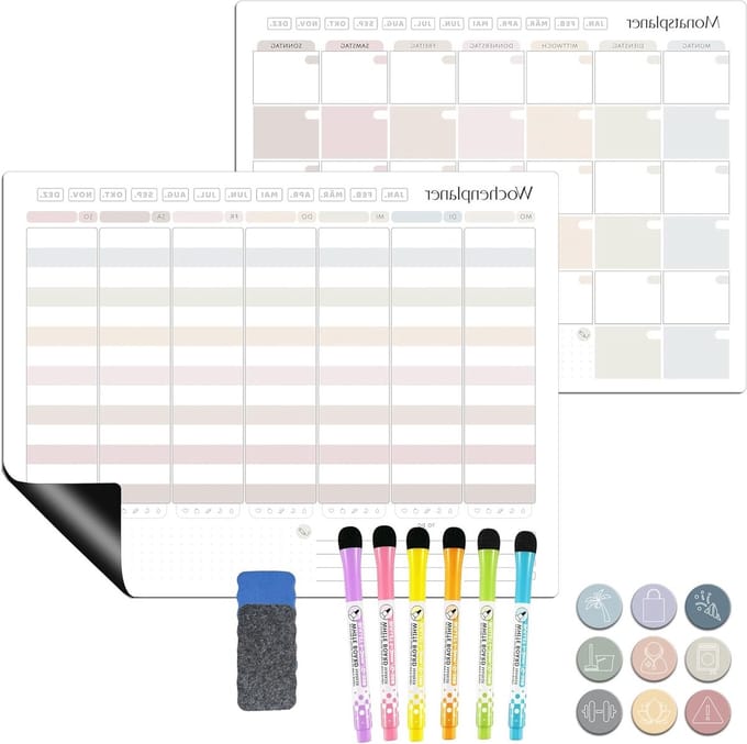 Wekelijkse planner met uitwisbare pagina's voor een georganiseerde planning en efficiënt tijdbeheer