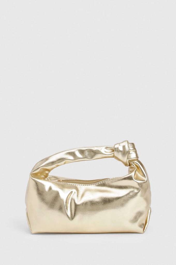 boohoo Dames Tas met knoophandvat | Goud