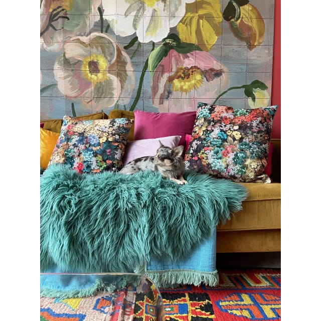 Gek op kussens! Sierkussen velvet flowers 2 | 45 x 45 cm | velvet/polyester