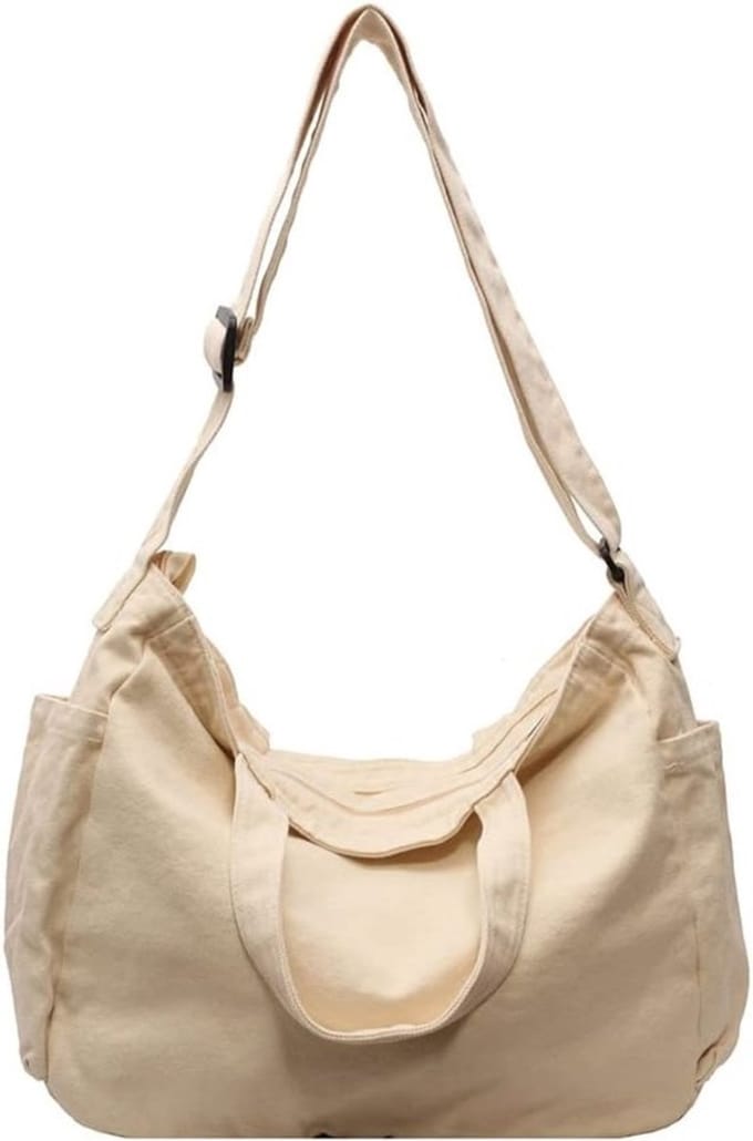 Vintage Canvas Schoudertas - Grote Shopper - Crossbody Tas - Casual Design