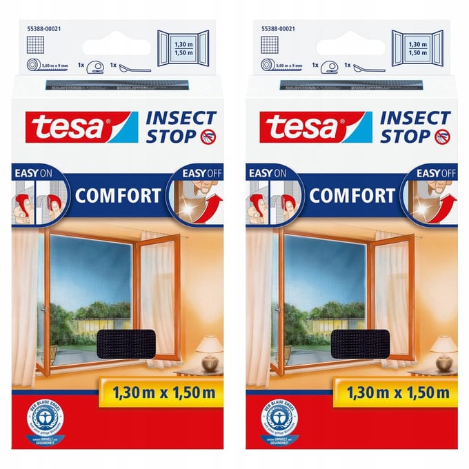 Tesa Comfort Serie - Raamhor - 1,3mx1,5m - Zwart - Polyester