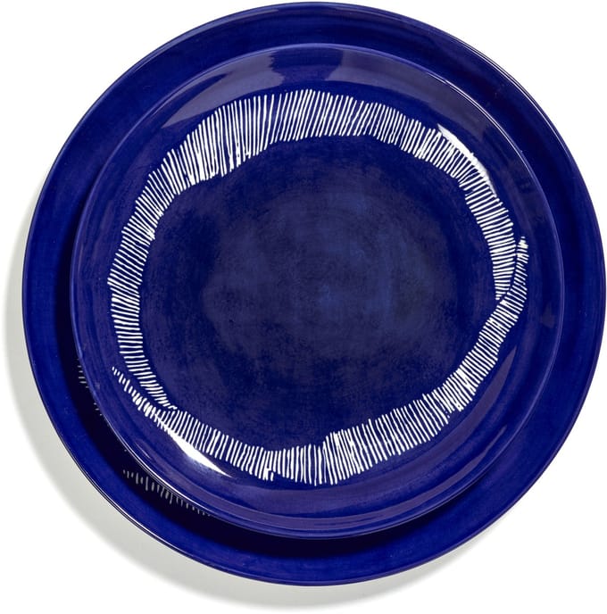 Serax - Ottolenghi Feast - Bord M - Donkerblauw/Wit - 22 Ø - 2 stuks