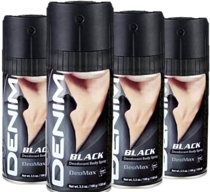 Denim Deo Spray – Black - 4 x 150 ml