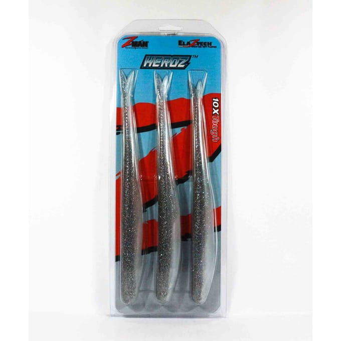 Zman Soft Lure HeroZ 10 Inch 3/Pack Smoky Shad (8156) blue