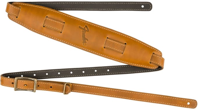 Fender Mustang Saddle Strap Long Butterscotch - Gitaarband