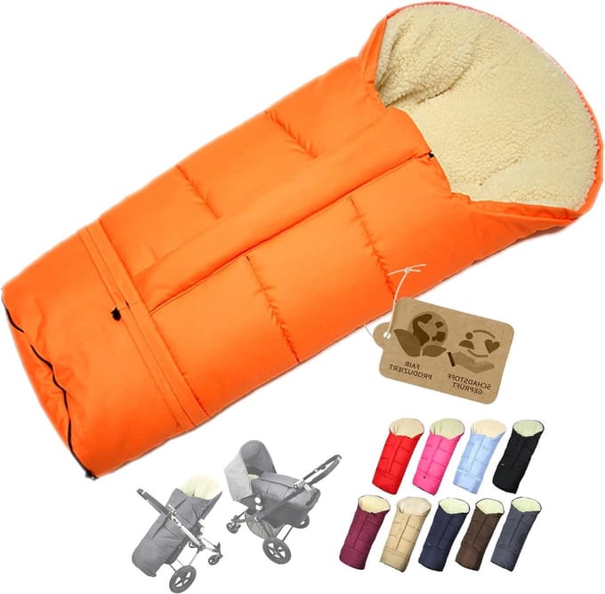 Voetenzak - Kinderwagen zak - Warmte buiten - Verstelbare lengte - 90-110 cm - Oranje