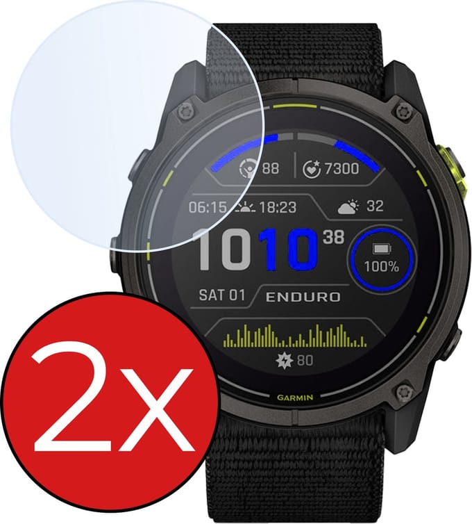 Screenprotector Geschikt voor Garmin Enduro 3 (51 mm) Screenprotector Glas Gehard Screen Cover - Screen Protector Geschikt voor Garmin Enduro 3 Screenprotector Tempered Glass - 2 PACK