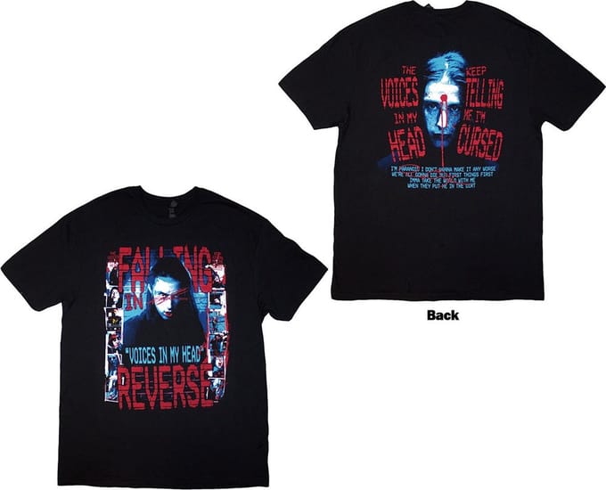 Falling In Reverse - Voice Collage Heren T-shirt - M - Zwart