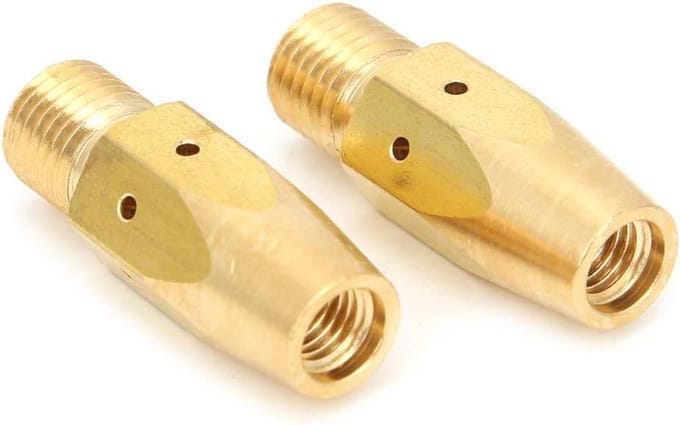 Contacttip Adapter - Laspistool Onderdeel - Metaal Bewerken - Duurzaam Messing - 2 Stuks - Messingkleurig