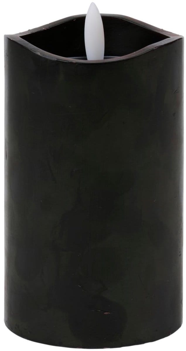 LED candle wetlook black H12,5