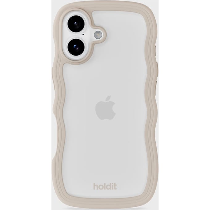 Holdit Wavy Case geschikt voor Apple iPhone 17 - Transparent / Light Beige