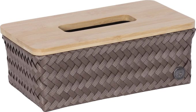 Tissuehouder - Tissuebox - Tissuedoos - Zakdoekdoos - Met deksel - Handed By Top Fit rectangular - donkerbruin - taupe