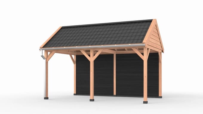 Douglas overkapping zadeldak, 500 x 300, met achterwand, Westwood Ruiter Basic