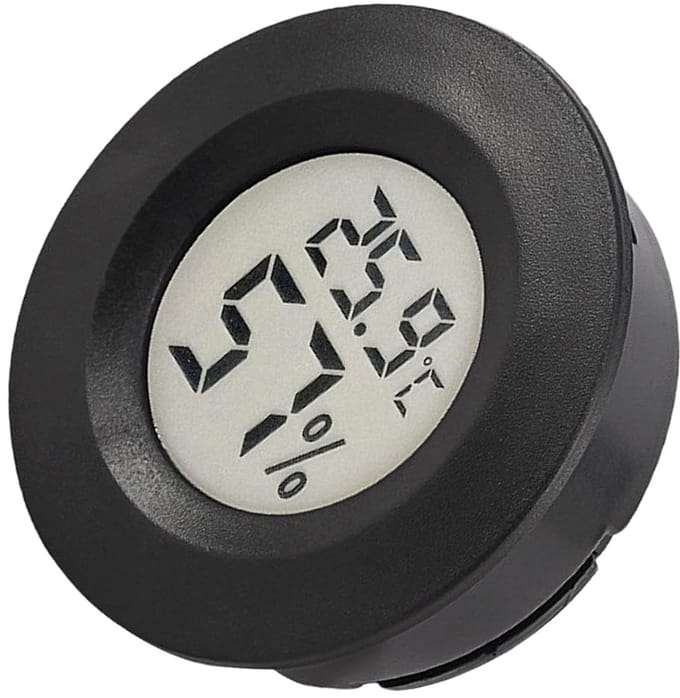 Temperatuursensor Hygrometer - Klimaatmonitor - Vochtbeheer Binnen - Automatische Updates - 4.5 cm Diameter - Zwart