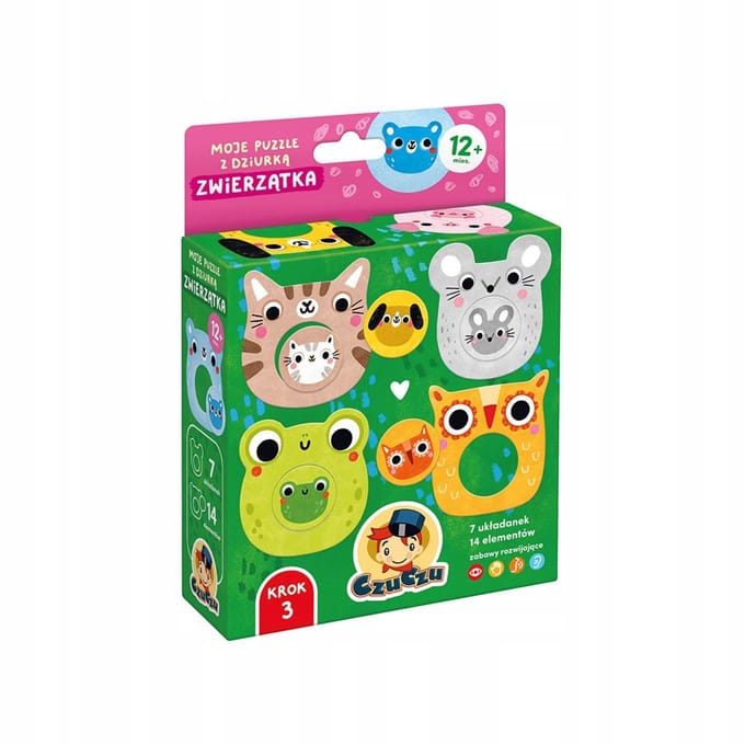 CzuCzu Puzzel 14 elementen Mijn Puzzel met Gat Dieren