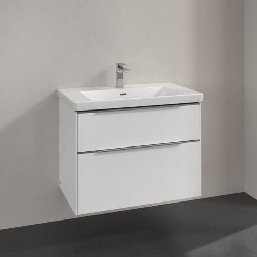 Villeroy & Boch Subway 3.0 vanity unit 77.2 cm, 2 drawers, handles glossy C57400VE