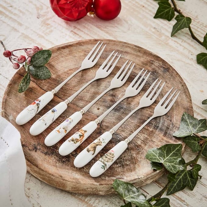 Wrendale - Set Dessertvorkjes - Christmas