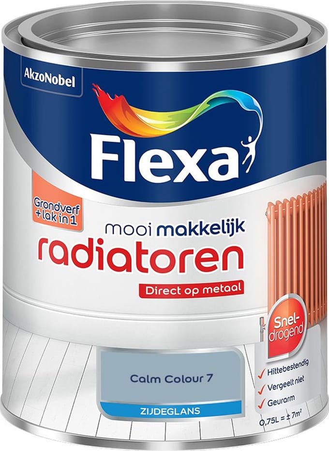 Flexa - Mooi Makkelijk Radiatoren Zijdeglans - Calm Colour 7 - Mengverf - 750 Ml
