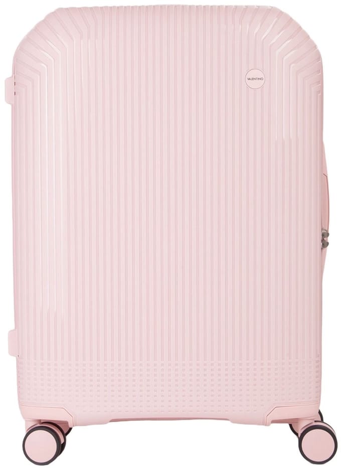 VALENTINO trolley Wood Carry On Suitcase Cipria roze 67cm