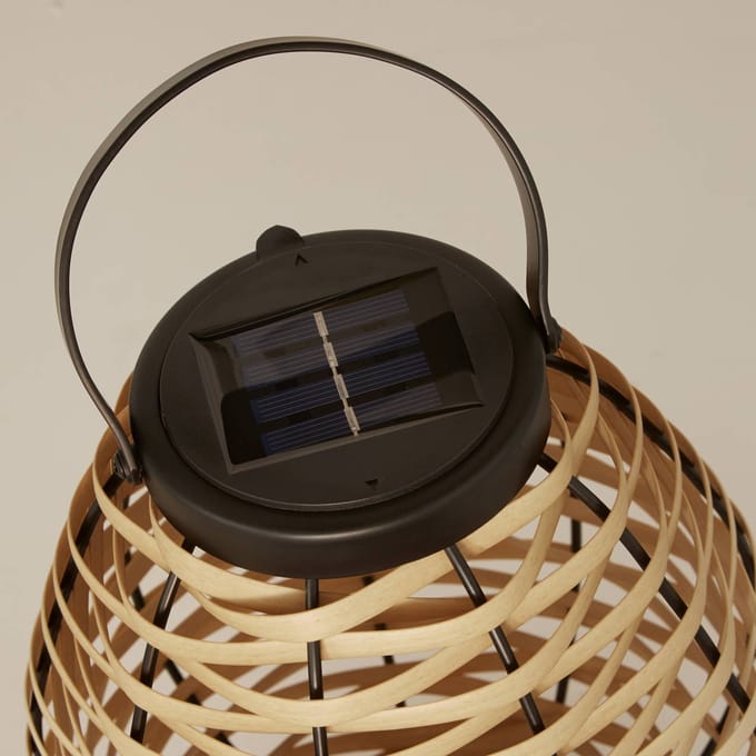 Searchlight Solar LED terraslamp Netan, bruin, rotan, 23 cm, IP44