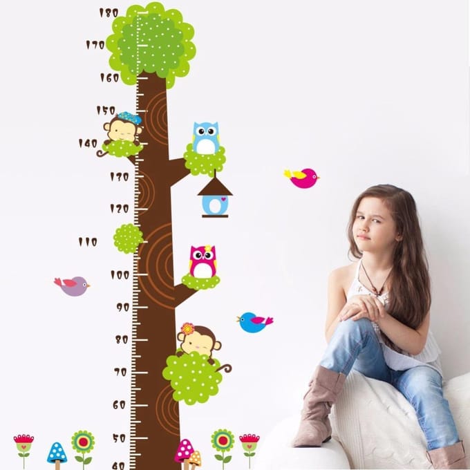 Muursticker Groeimeter Boom - Tot 180 cm lengte