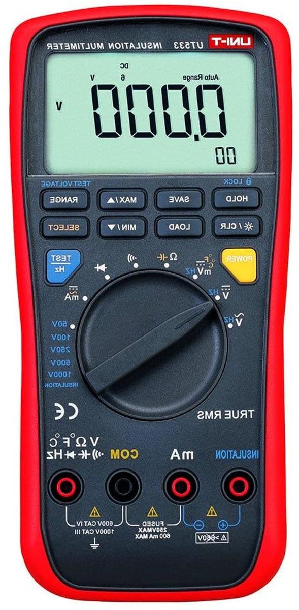Isolatie Multimeter - Digitale Tester - Elektrische Metingen - 1000V Testspanning - 2027 cm - Rood/Grijs