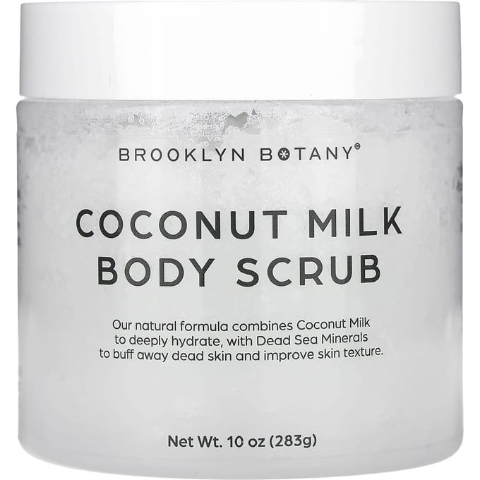 Brooklyn Botany, Coconut Milk Body Scrub, All Skin Types, 10 oz (283 g) white