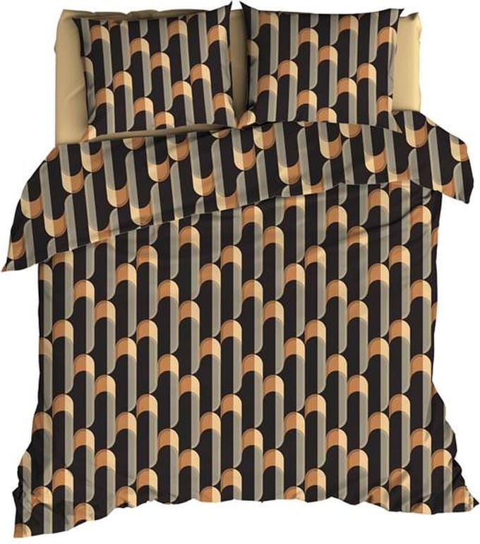 Satin d'Or Cyril Dekbedovertrek - Extra breed - 260x200/220 cm - Antra/Camel