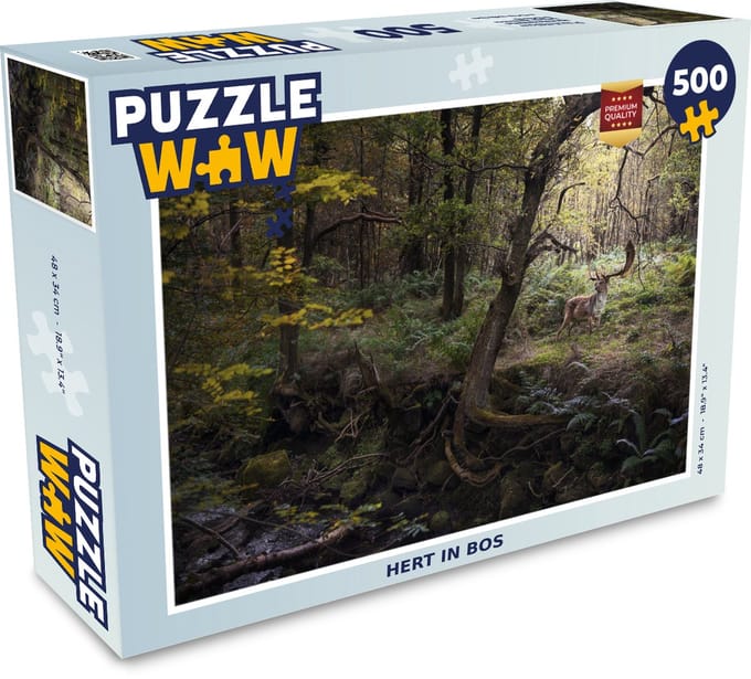 Puzzel Bosdier - Hert - Zon - Legpuzzel - Puzzel 500 stukjes