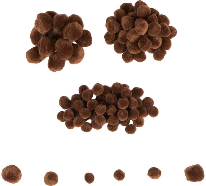 Colorations - Mini Pompons Bruin, 100st.