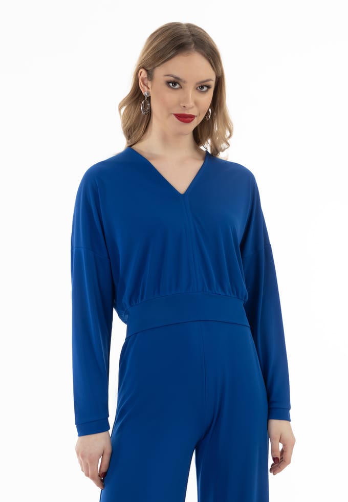 faina Cropped overhemd met lange mouwen