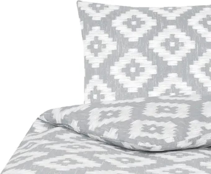 2dlg dekbedovertrek 155x210cm bohemian wit grijs beddengoed 100% katoen