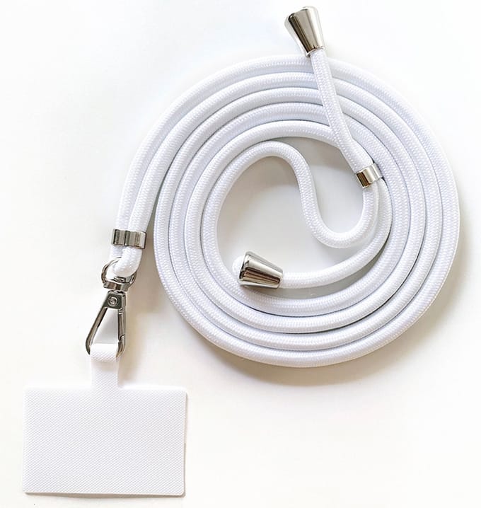 Universele verstelbare telefoonkoord - wit - 150 cm