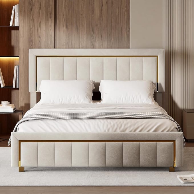 Tweepersoons bed met opbergruimte en hydraulisch frame 160 x 200 cm