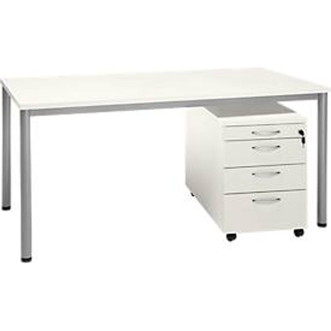 Complete set NEVADA, bureautafel B 1600 mm, poot ronde buis