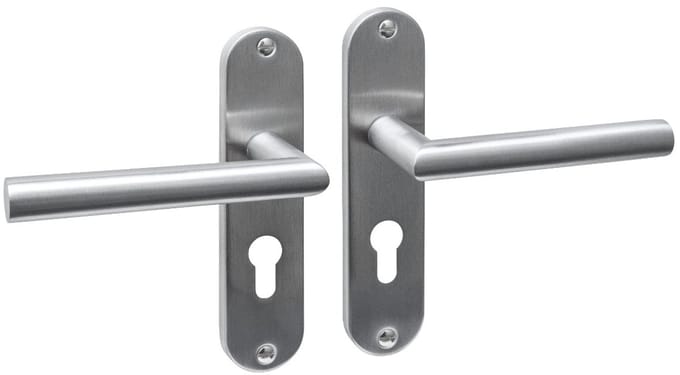 Intersteel Deurkruk Jura basic op schild ovaal 185x41mm profielcilindergat 55mm rvs
