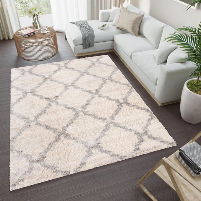 Tapiso Versay Vloerkleed Hoogpolig Boho Tapijten Maat- 80x150