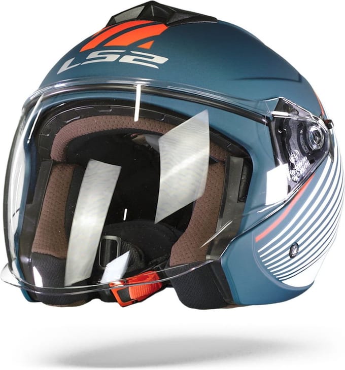 LS2 OF573 Twister II Luna Mat Blauw Wit Jethelm - Maat XS - Helm