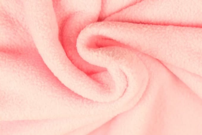 10 meter fleece stof - Baby roze - 100% polyester