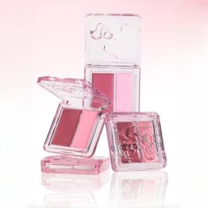 VEECCI - Aqua Glow Dual Blush Cream - 2 Colors B02# Spring Romance - 2.8g