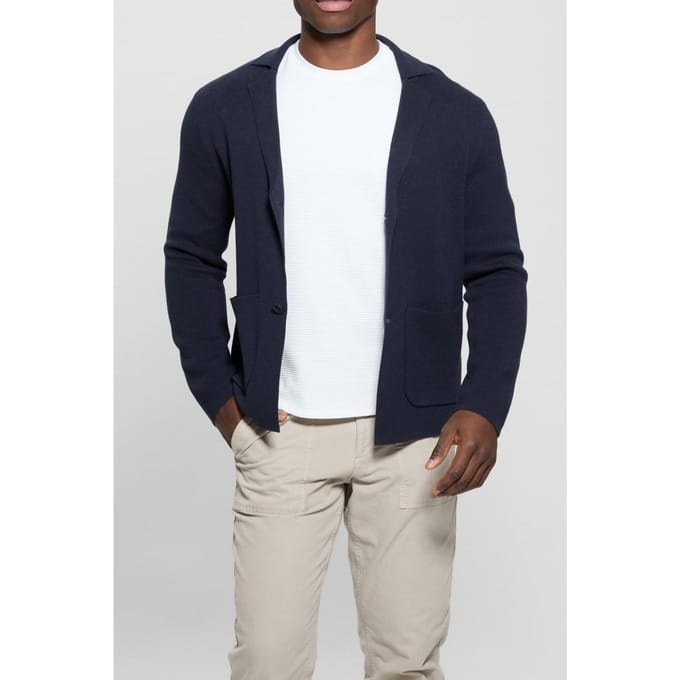 GUESS Ls Bennett Sweater B Smart Blue Taglia: M | Maglie a manica lunga Outlet | Uomo | Blu