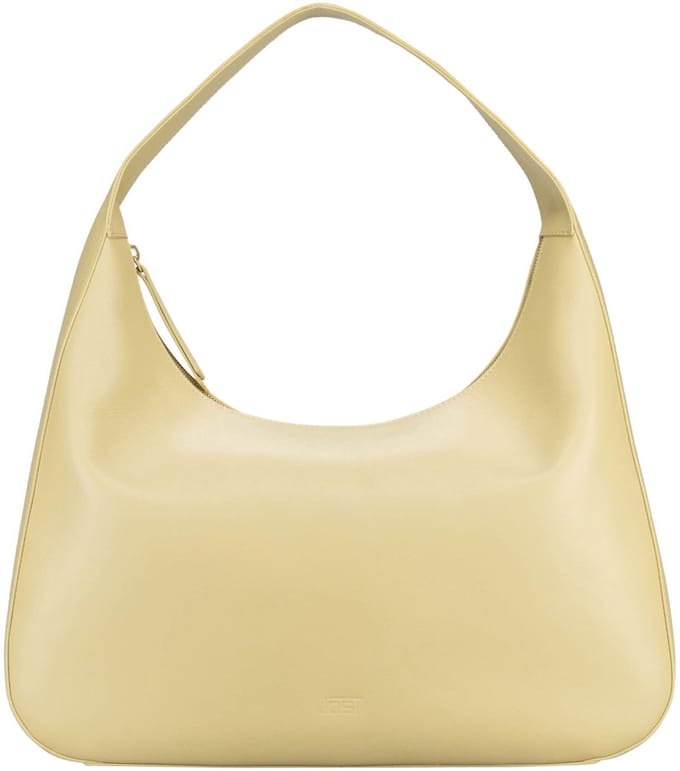 JOST Leren schoudertas Butter Yellow Hobo Bag Buttermilk Lichtgeel