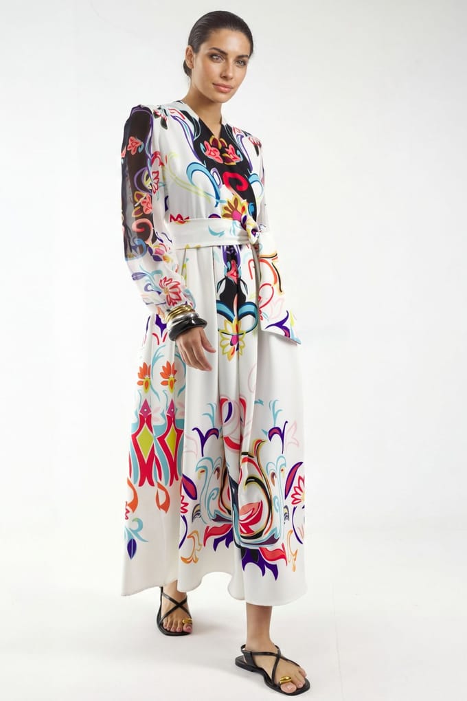 Floral Print Maxi A-Lijn Jurk