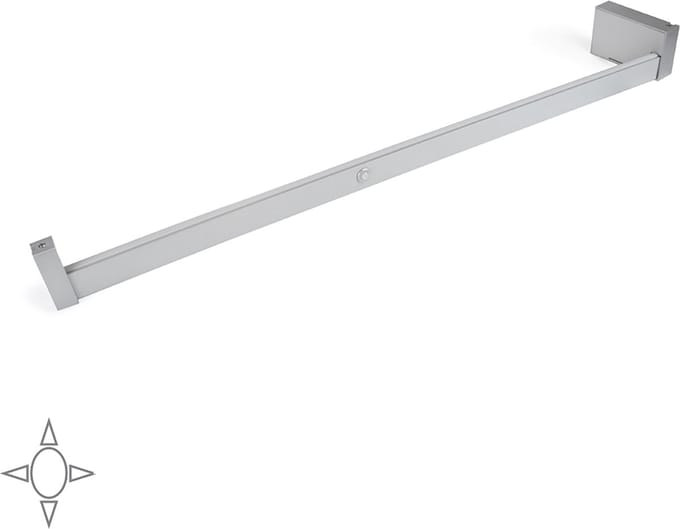Emuca Garderobestang Castor met LED-licht, verstelbaar 708-858 mm, bewegingssensor, Aluminium, Mat geanodiseerd