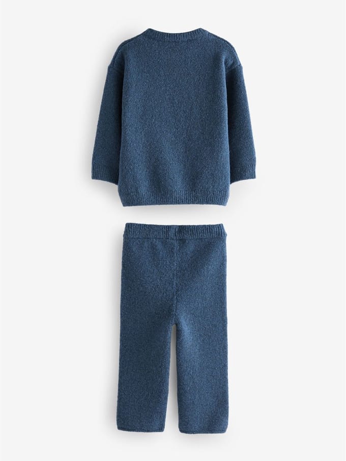 Next - Jongens - Gebreide NYC Varsity trui en joggingbroek set - Blauw