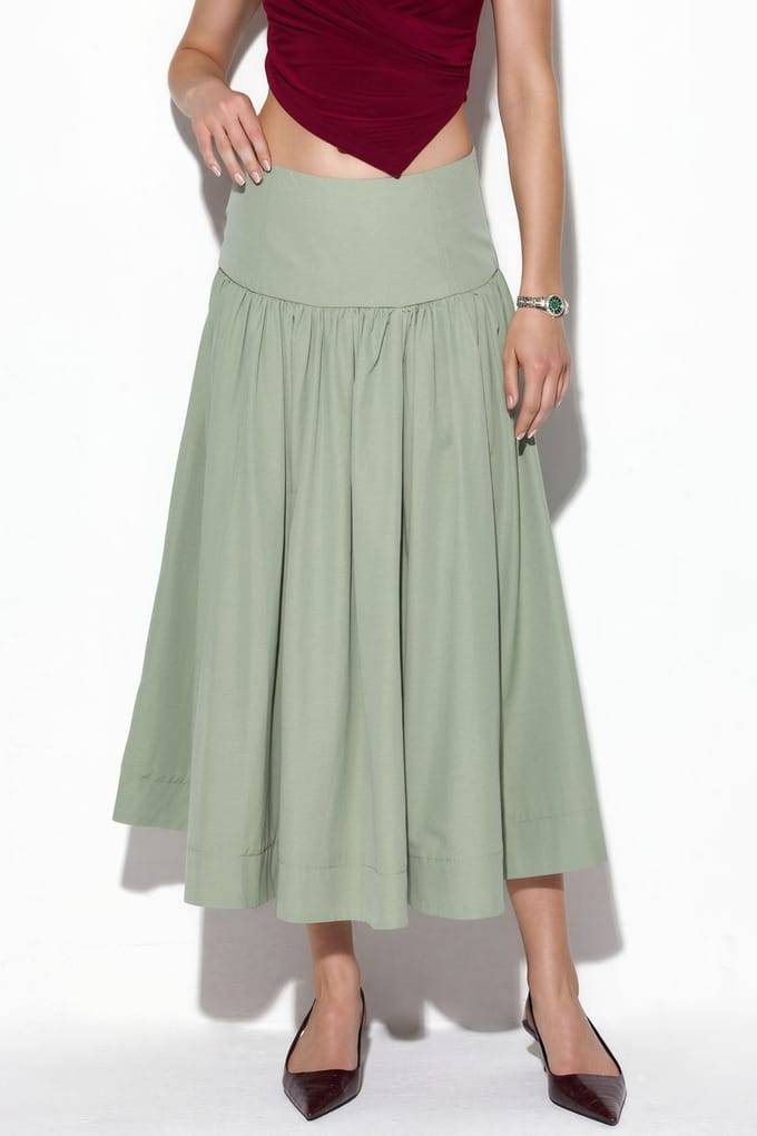 Hoge Taille A-Lijn Midi Rok