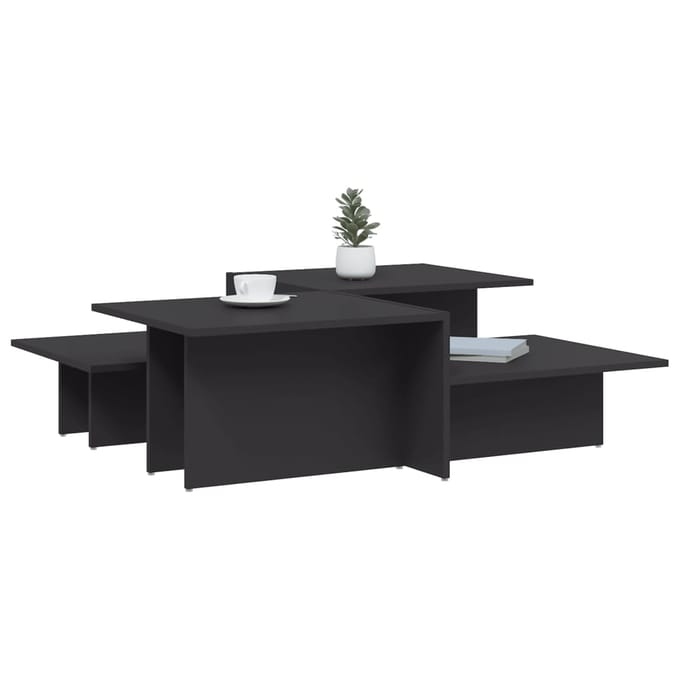 vidaXL - Salontafels - 2 - st - bewerkt - hout - grijs